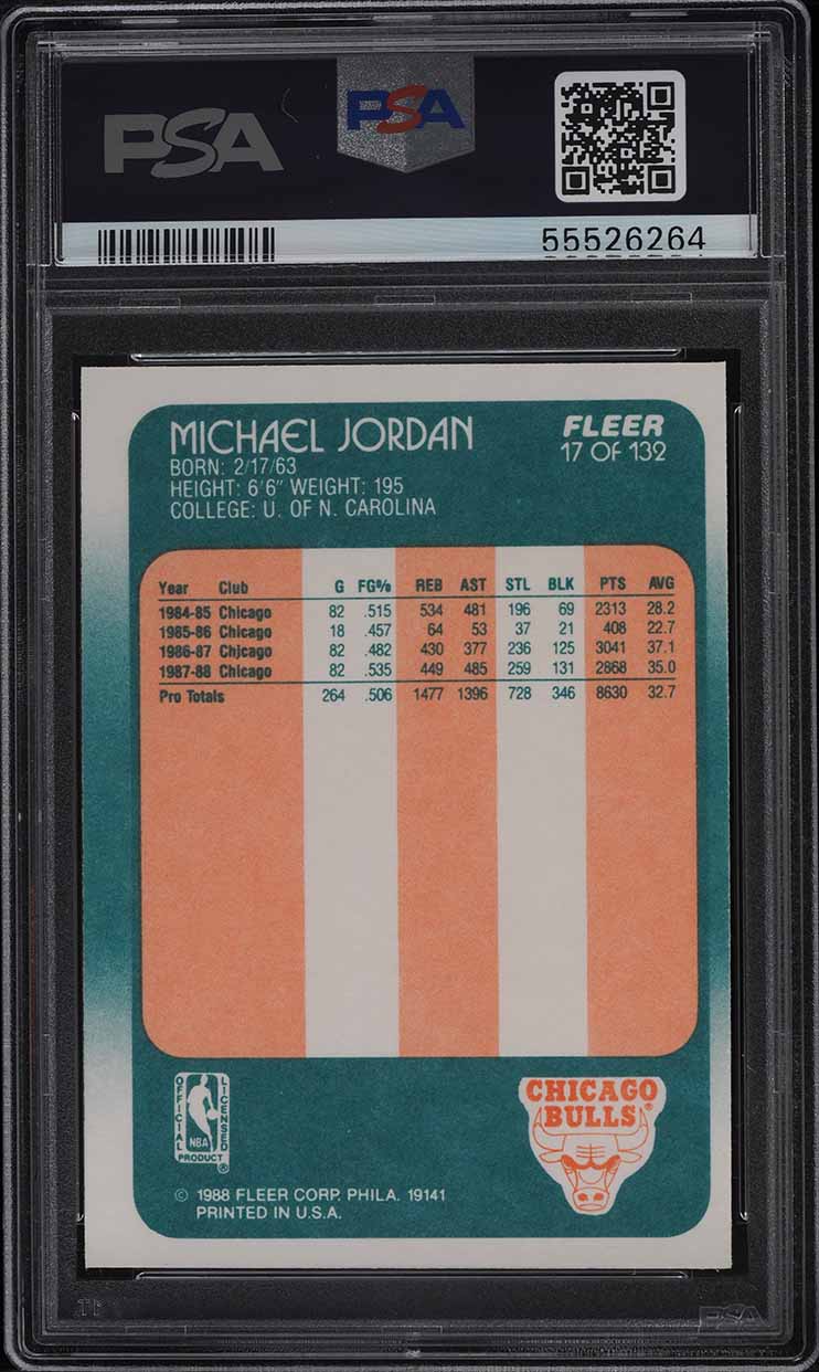 1988 Fleer Basketball Michael Jordan #17 PSA 9 MINT