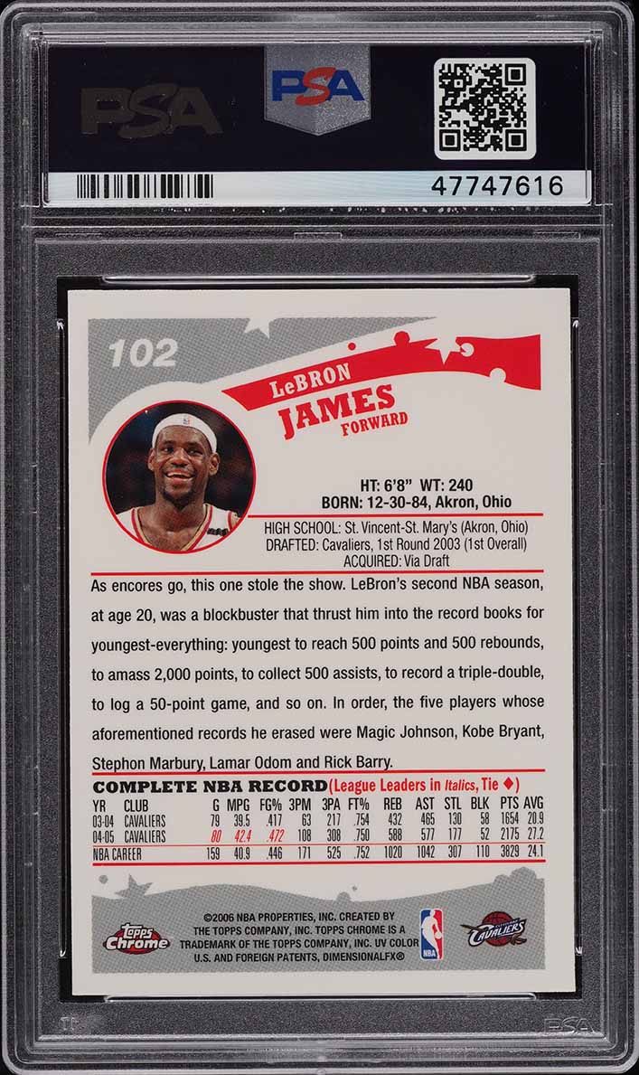 2005 Topps Chrome LeBron James #102 PSA 10 GEM MINT