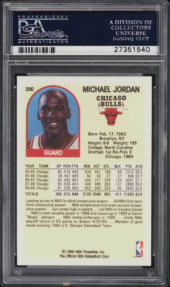 1989 Hoops Michael Jordan #200 PSA 10 GEM MINT