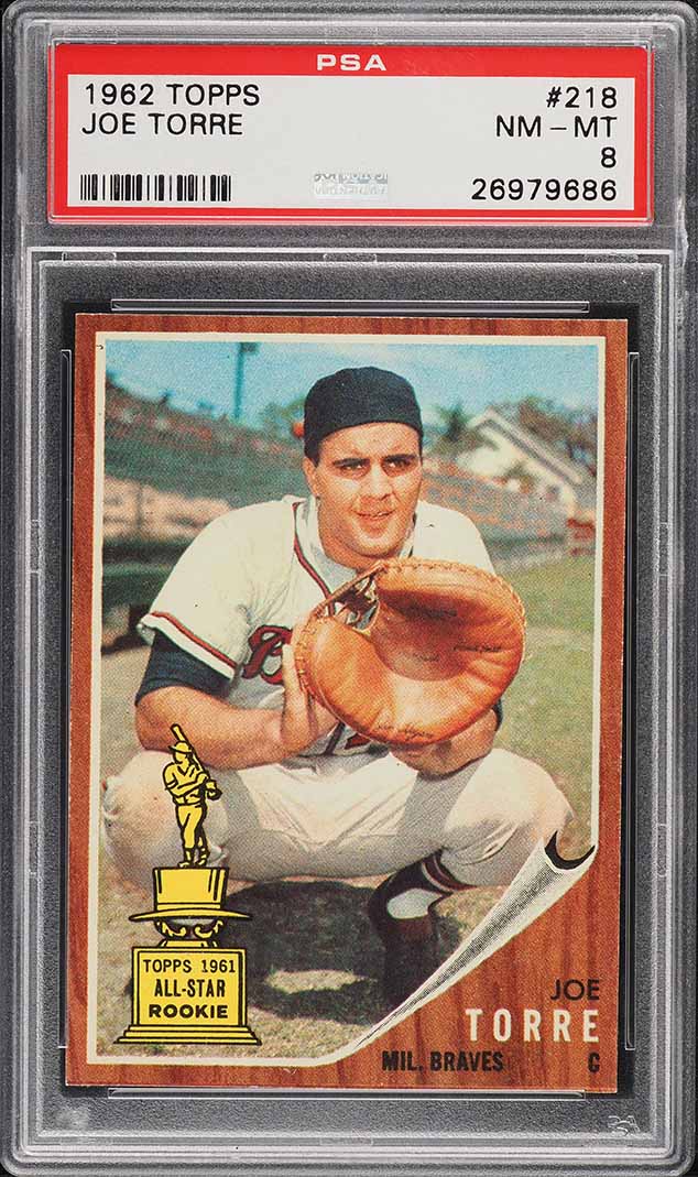 1962 Topps Joe Torre ROOKIE #218 PSA 8 NM-MT