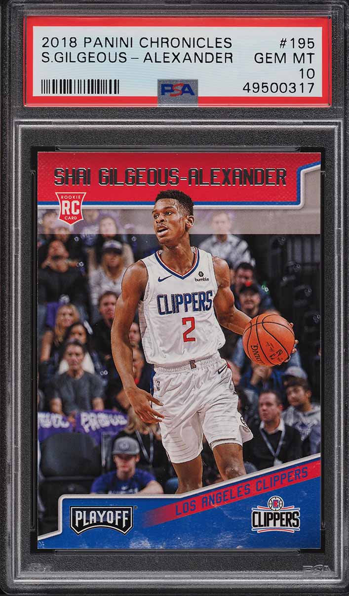 2018 Panini Chronicles Playoff Shai Gilgeous-Alexander ROOKIE RC #195 PSA 10 GEM