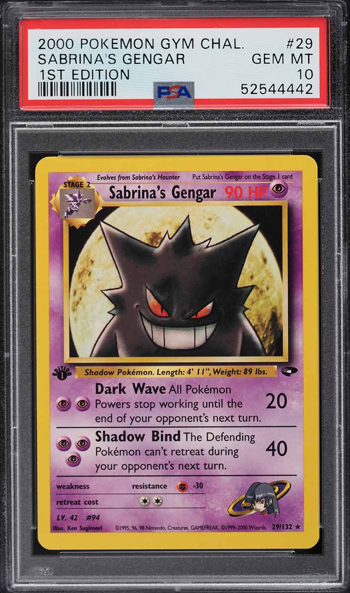 2000 Pokemon Gym Challenge 1st Edition Sabrina's Gengar #29 PSA 10 GEM MINT