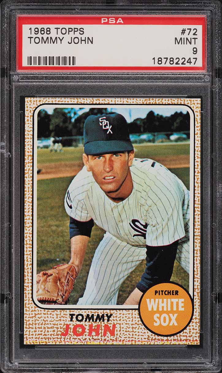 1968 Topps Tommy John #72 PSA 9 MINT