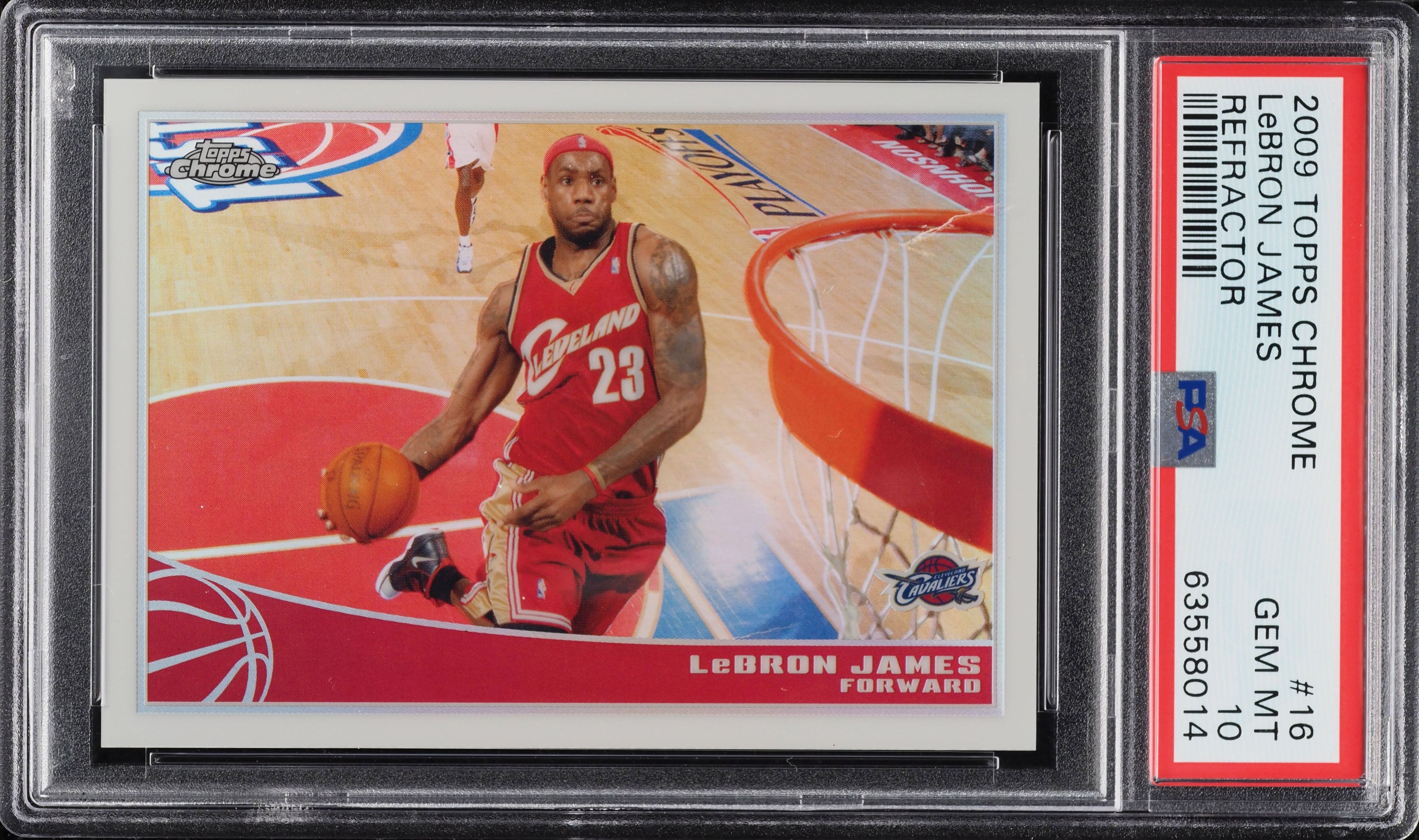 2009 Topps Chrome Refractor LeBron James /500 #16 PSA 10 GEM MINT