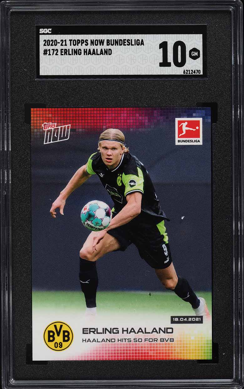 2020 topps uefa cl Haaland RCカード psa10 2020 Topps Living UEFA Champions League Erling Haaland ROOKIE RC