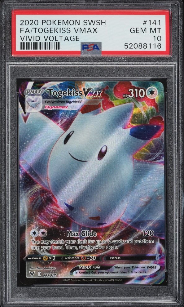 2020 Pokemon Sword & Shield Vivid Voltage Full Art Togekiss VMAX #141 PSA 10 GEM