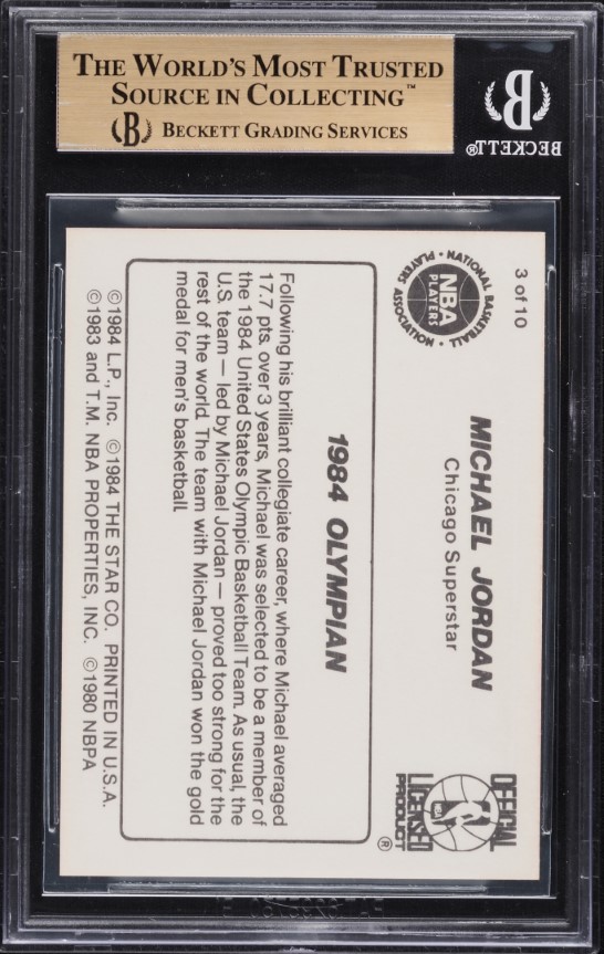 1986 Star MJ Michael Jordan ROOKIE #3 BGS 9.5 GEM MINT