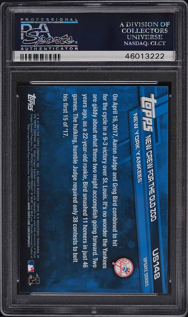 2017 Topps Update The Next Dynasty Greg Bird Aaron Judge ROOKIE #US148 PSA 10