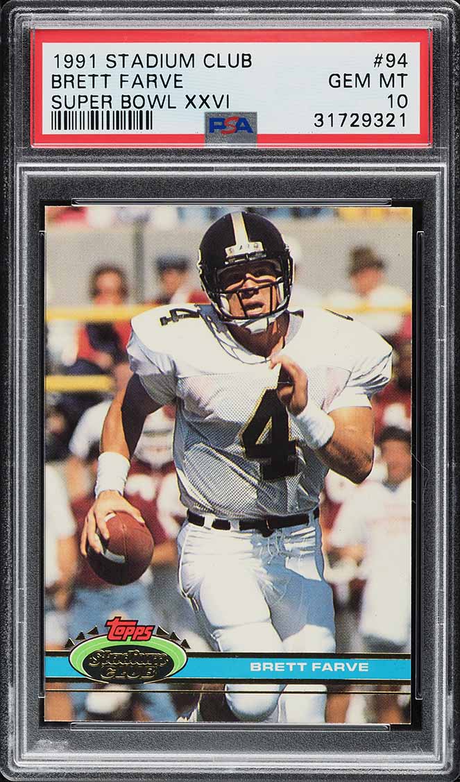 1991 Stadium Club Super Bowl XXVI Brett Favre ROOKIE #94 PSA 10 GEM MINT