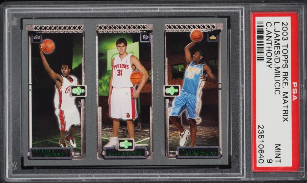 2003 Topps Matrix LeBron James Carmelo Anthony Darko Milicic ROOKIE PSA 9 MINT