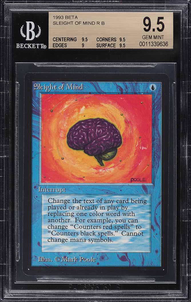 1993 Magic The Gathering MTG Beta Rare Sleight Of Mind BGS 9.5 GEM MINT