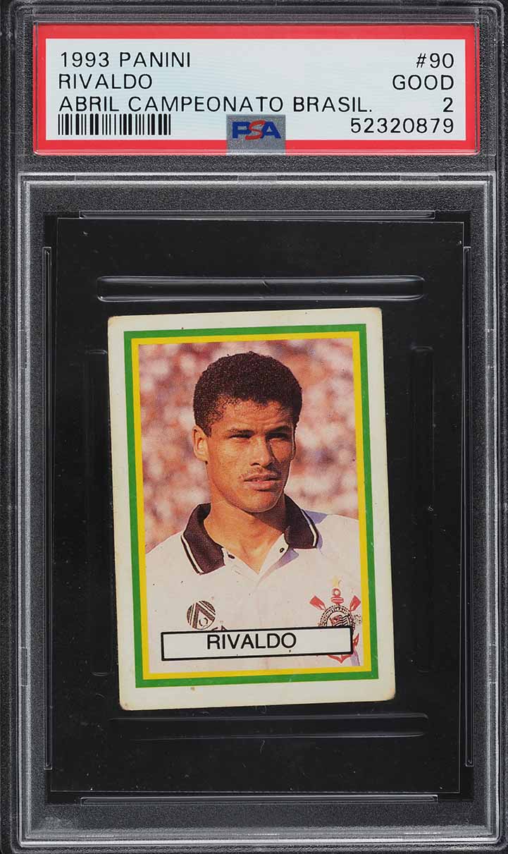 1993 Panini Abril Campeonato Brasileiro Rivaldo ROOKIE #90 PSA 2 GD