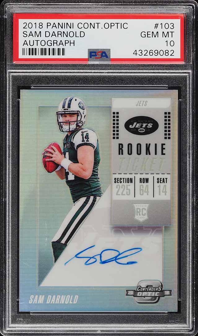 2018 Panini Contenders Optic Sam Darnold ROOKIE AUTO #103 PSA 10 GEM MINT