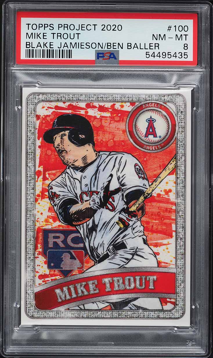 2020 Topps Project Mike Trout By Blake Jameson & Ben Baller #100 PSA 8 NM-MT