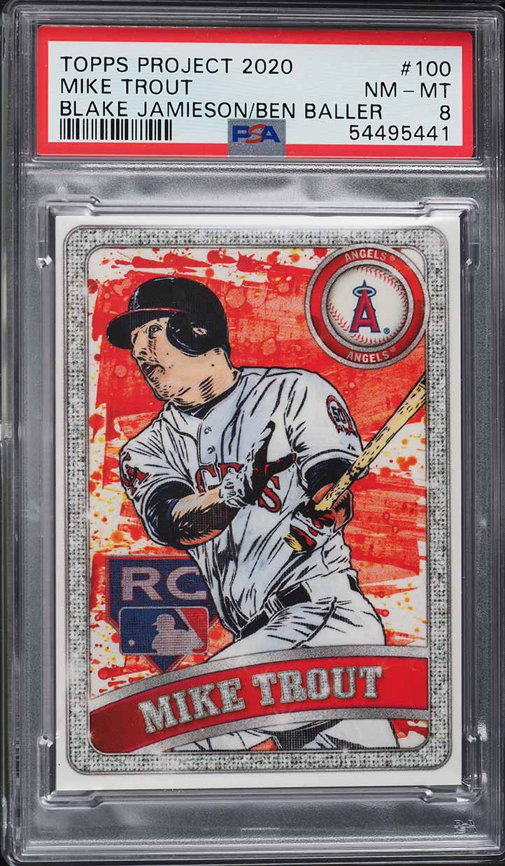2020 Topps Project Mike Trout By Blake Jameson & Ben Baller #100 PSA 8 NM-MT