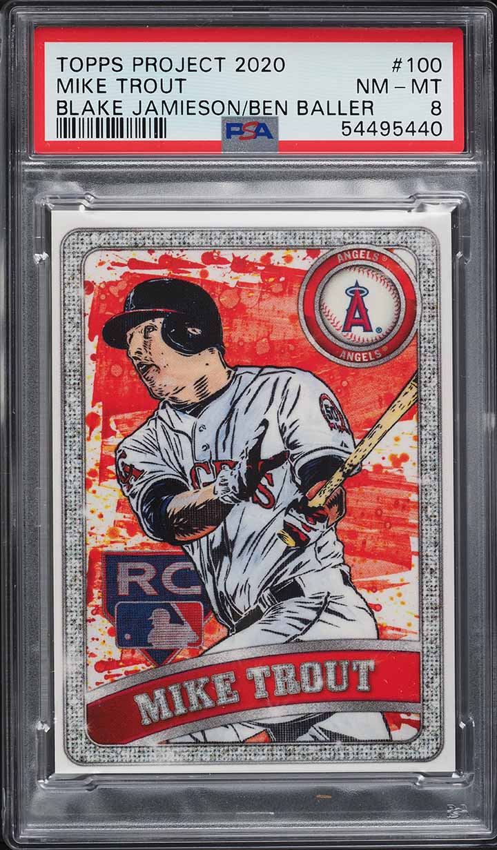 2020 Topps Project Mike Trout By Blake Jameson & Ben Baller #100 PSA 8 NM-MT