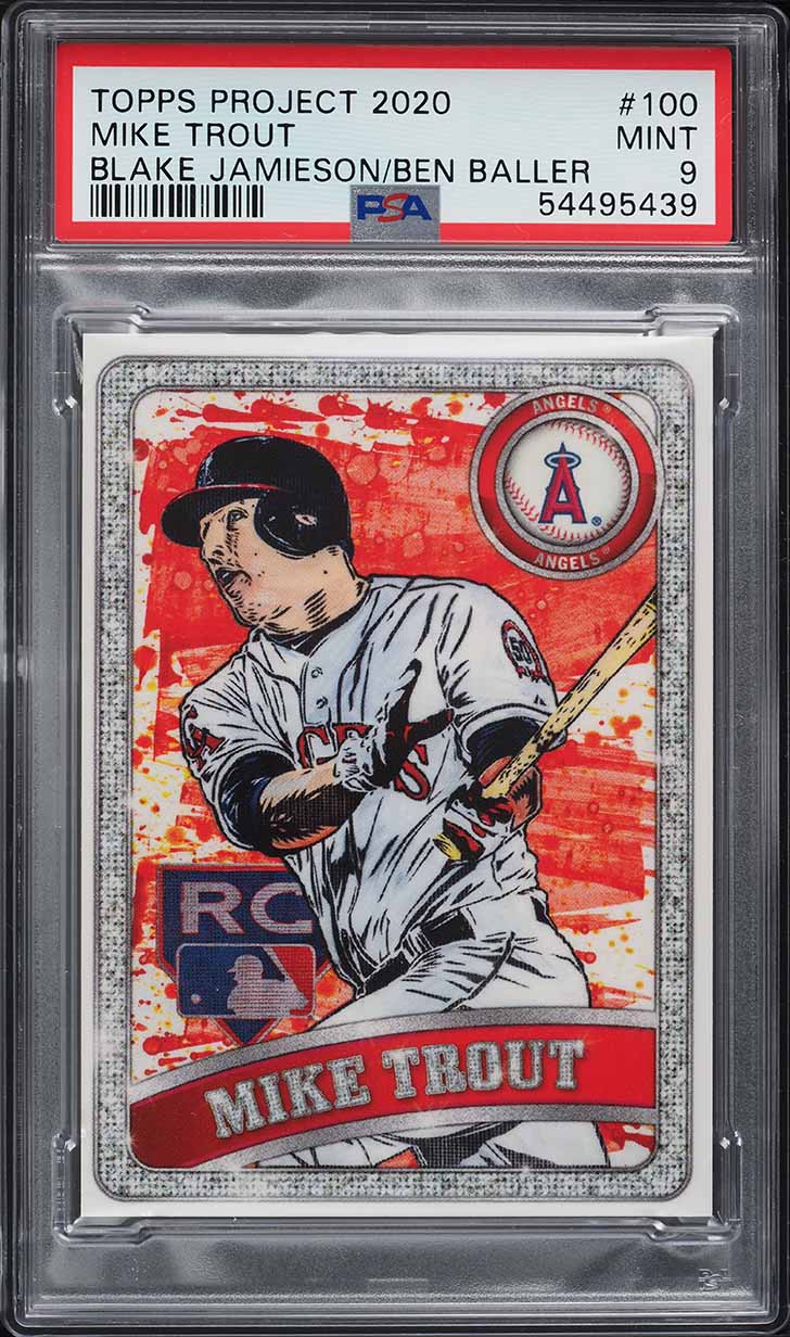 2020 Topps Project Mike Trout By Blake Jameson & Ben Baller #100 PSA 9 MINT