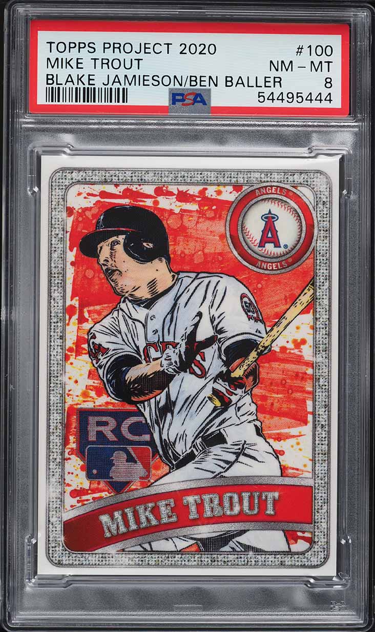 2020 Topps Project By Blake Jameson & Ben Baller Mike Trout #100 PSA 8 NM-MT