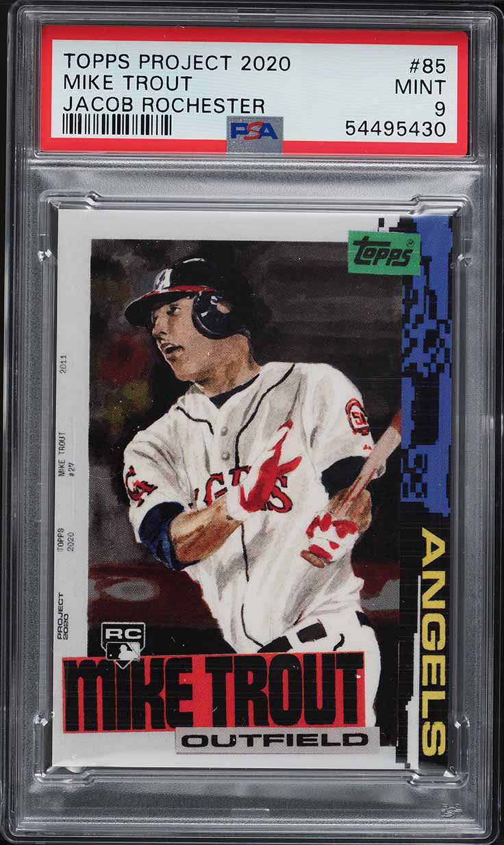 2020 Topps Project 2020 Design By Jacob Rochester Mike Trout #85 PSA 9 MINT