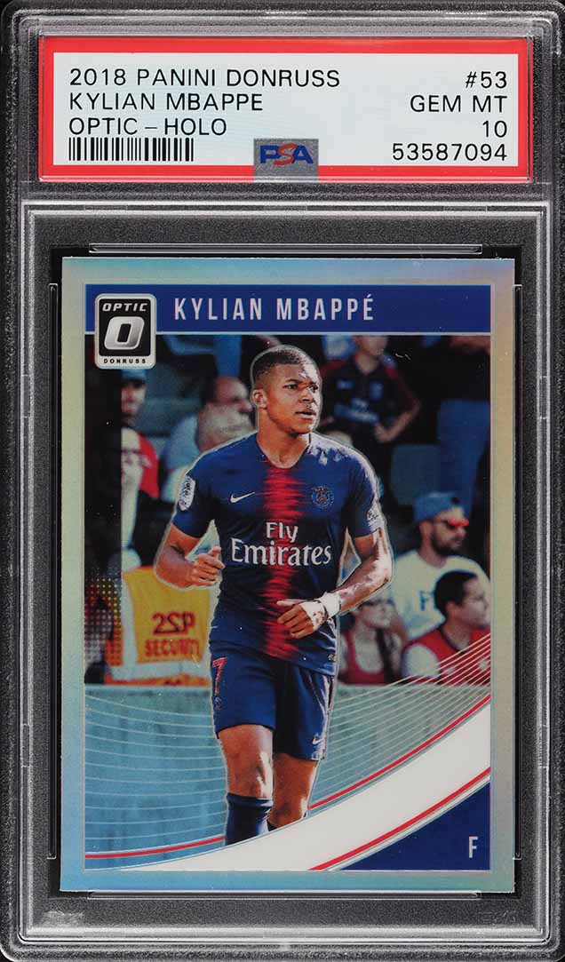 2018 Donruss Optic Holo Kylian Mbappe ROOKIE #53 PSA 10 GEM MINT