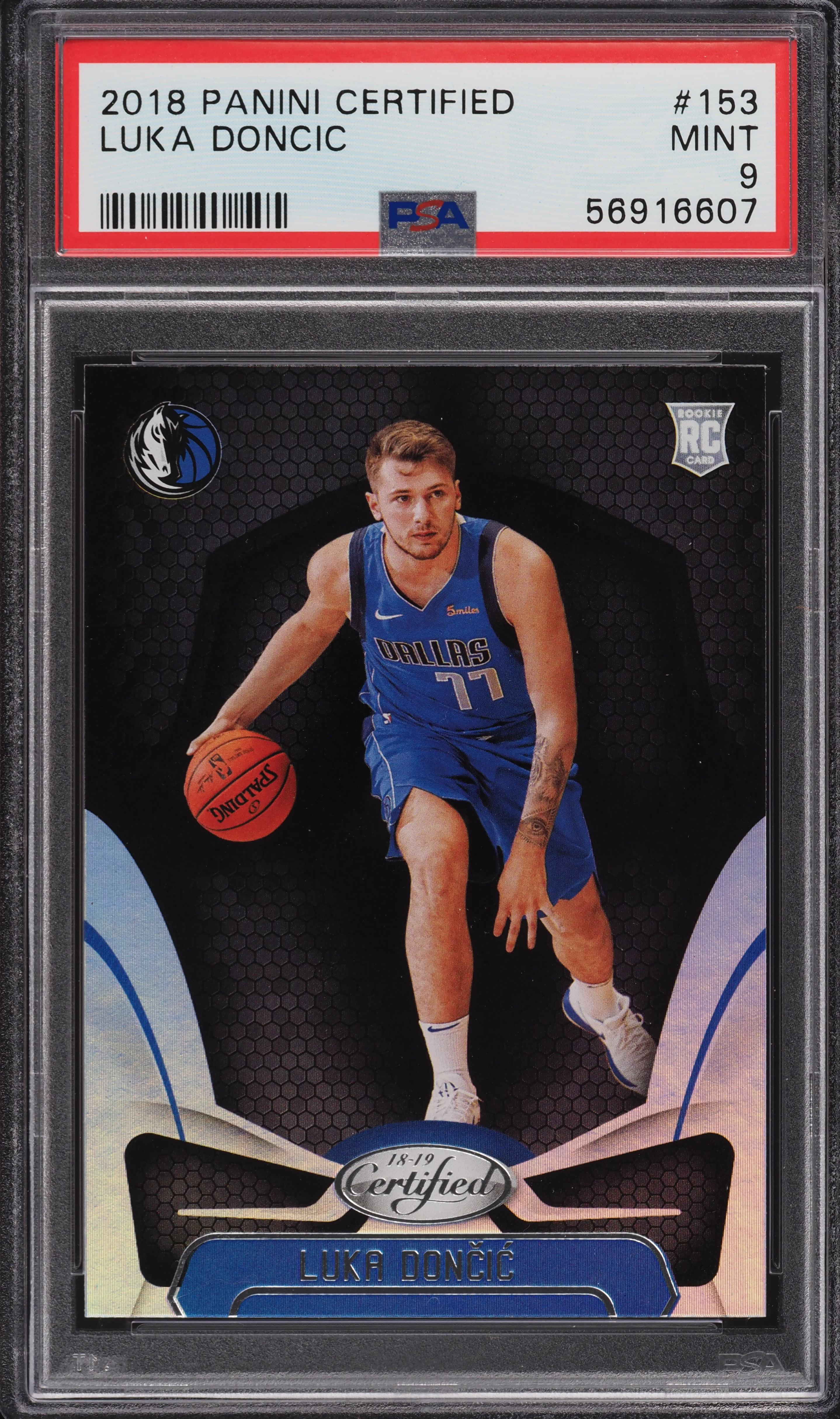 2018 Panini Certified Luka Doncic ROOKIE #153 PSA 9 MINT on