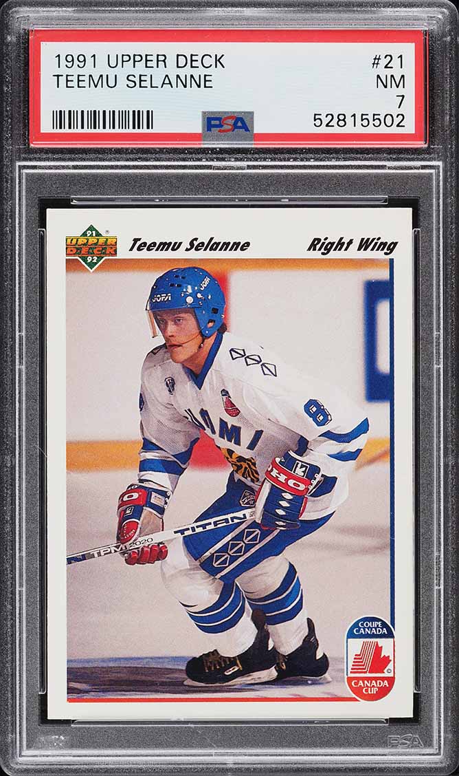 1991 Upper Deck Hockey Teemu Selanne ROOKIE #21 PSA 7 NRMT