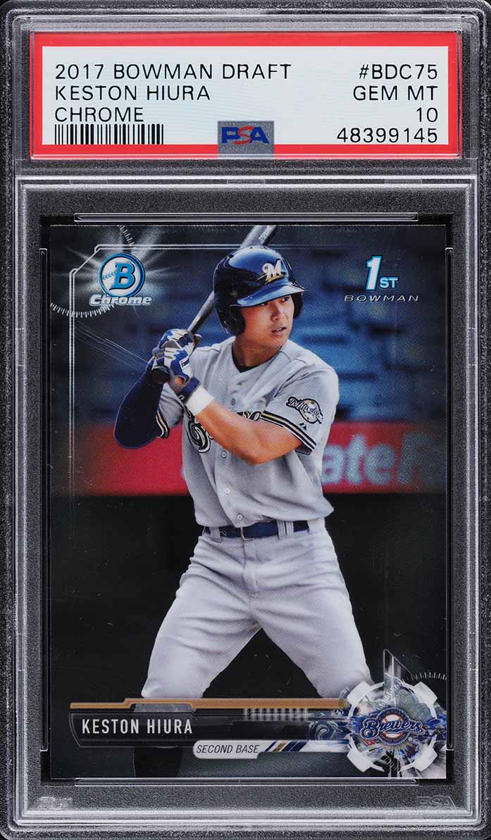 2017 Bowman Chrome Draft Keston Hiura PROSPECT #BDC75 PSA 10 GEM MINT