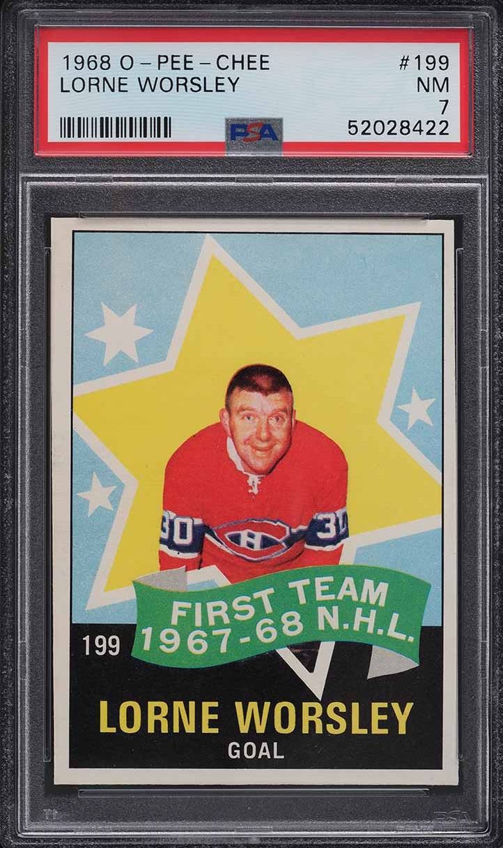 1968 O-Pee-Chee Hockey Gump Worsley ALL-STAR #199 PSA 7 NRMT