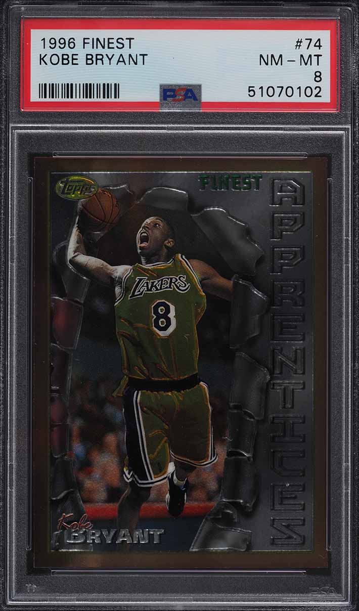1996 Finest w/ Coating Kobe Bryant ROOKIE #74 PSA 8 NM-MT