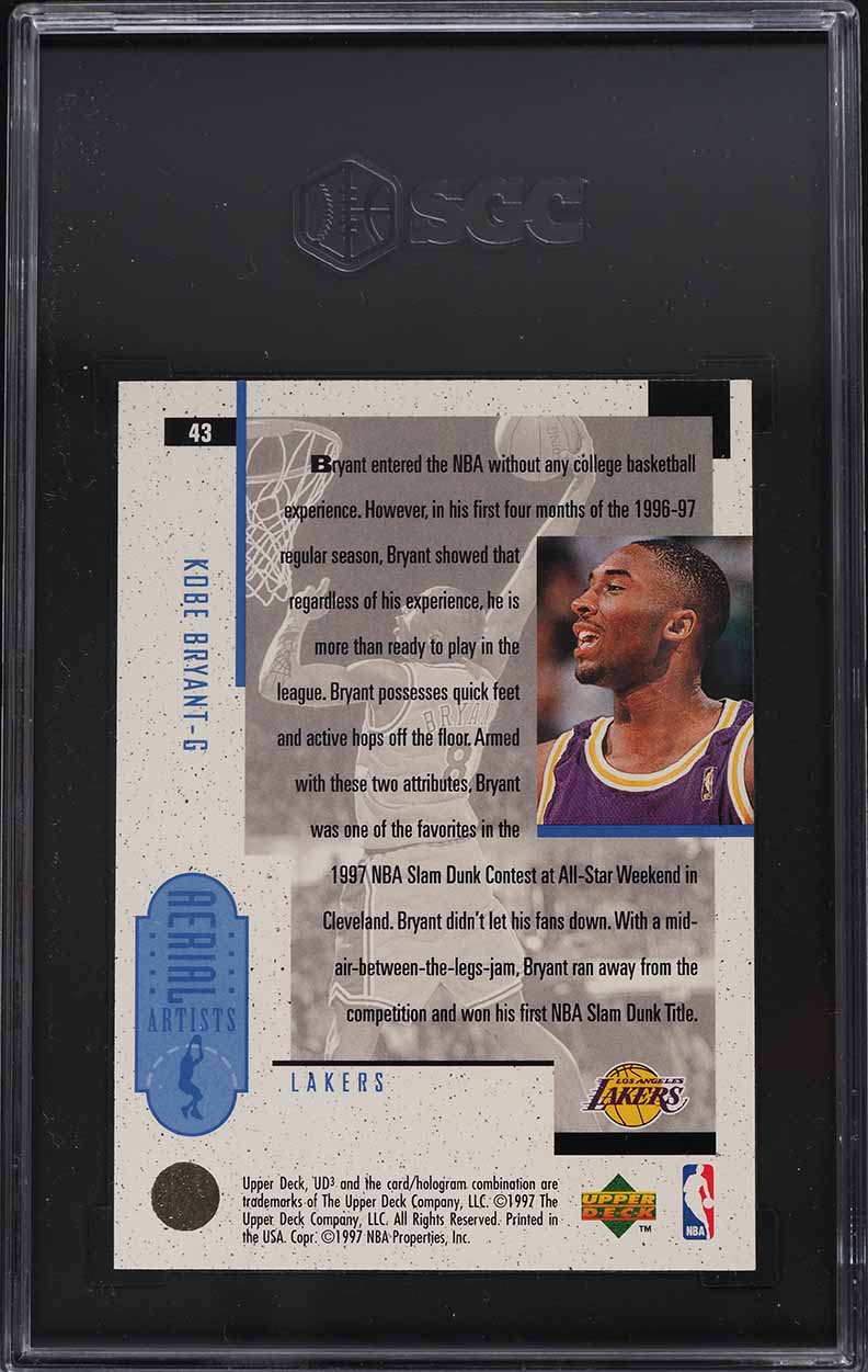 1996 UD3 Aerial Artists Kobe Bryant ROOKIE #43 SGC 9 MINT