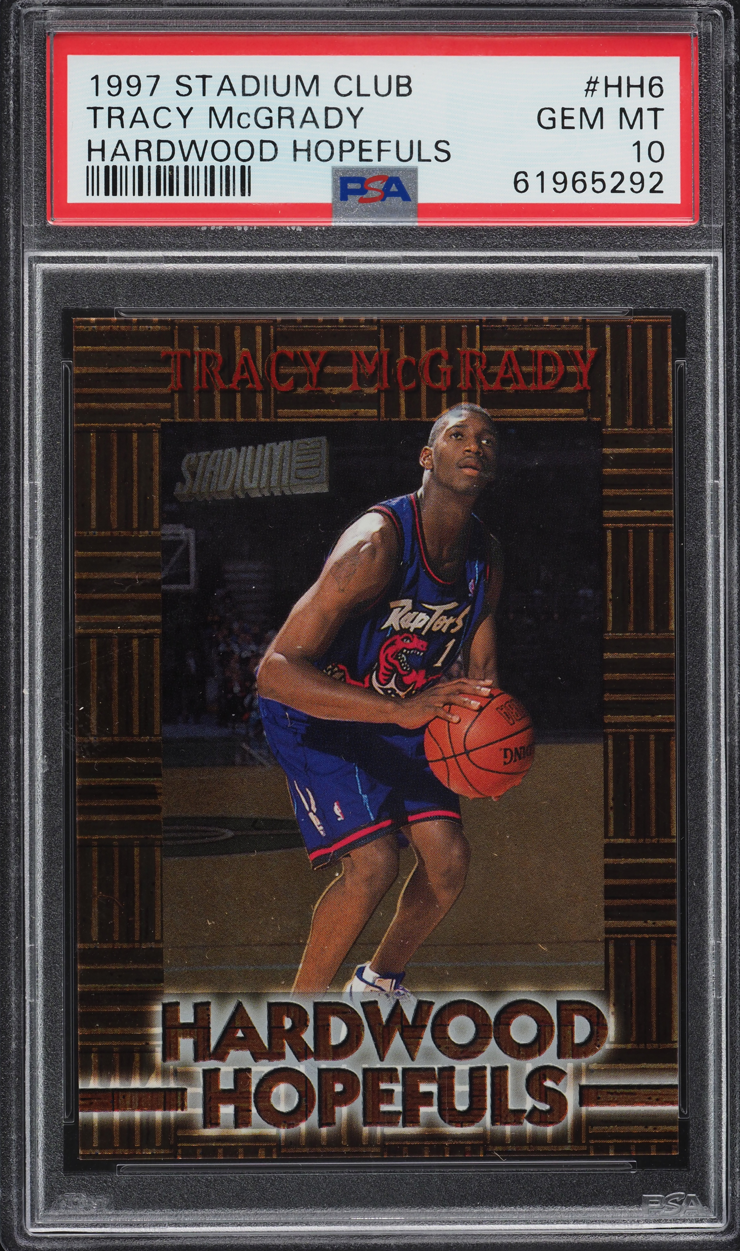 1997 Stadium Club Hardwood Hopefuls Tracy McGrady ROOKIE #HH6 PSA