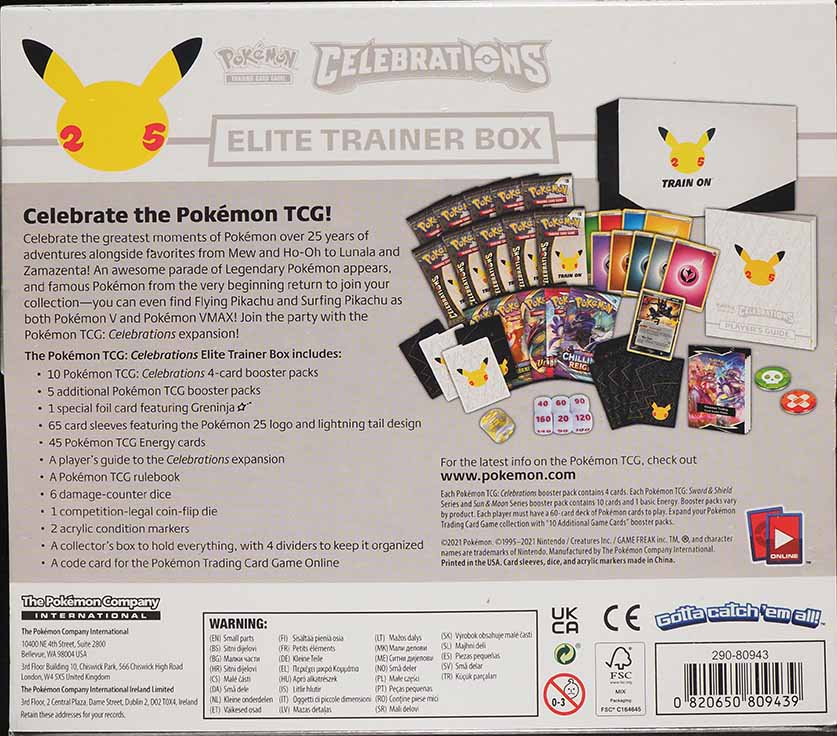 2021 pokemon trading card game celebrations elite trainer box TCG: : Toys & Games With its mix of 10 Celebrations Boosters 2021 Pokémon Celebrations 25th Anniversary