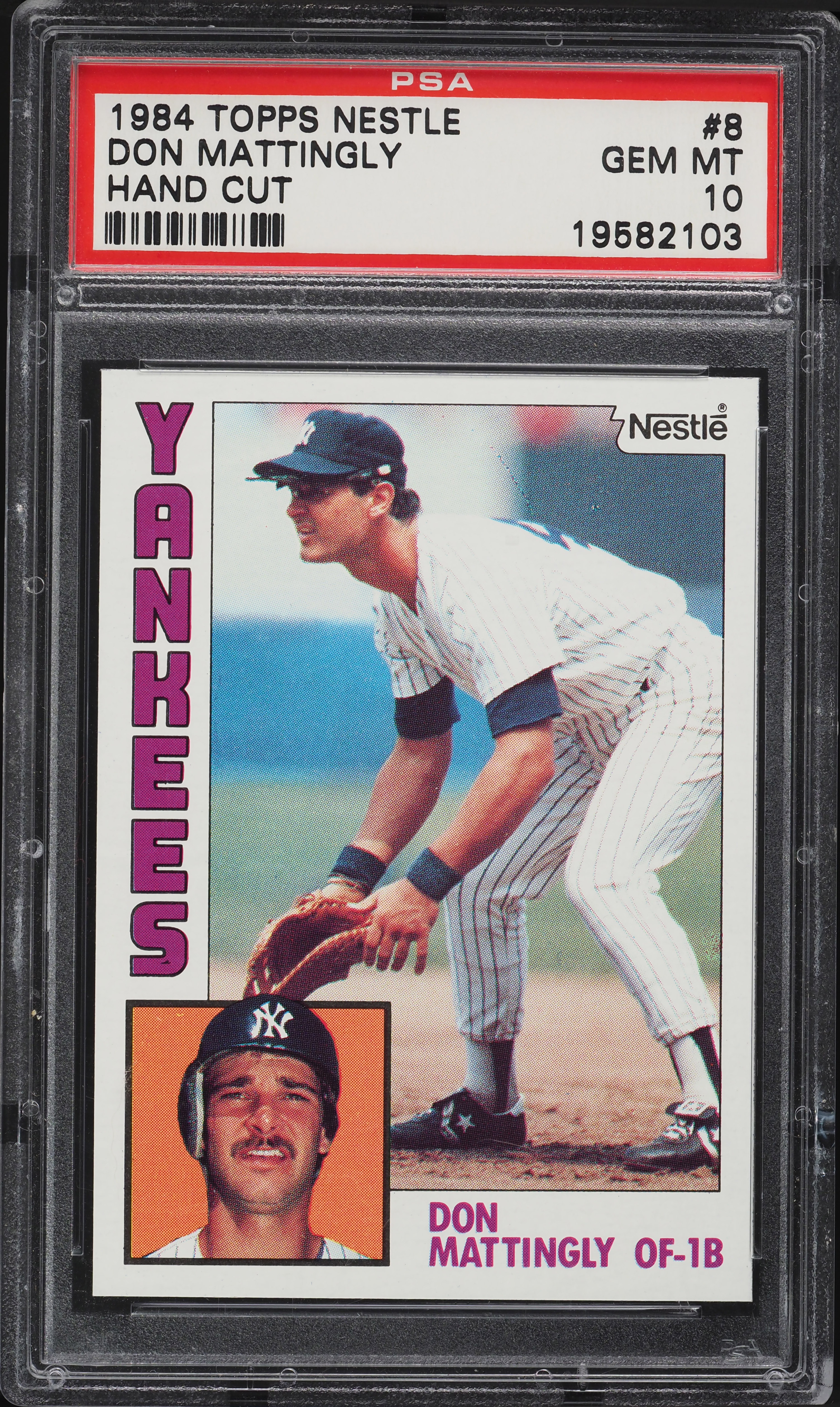 1984 NESTLE DON MATTINGLY RC #8 SGC 10 MINT NEW LABEL LOW POP RARE 