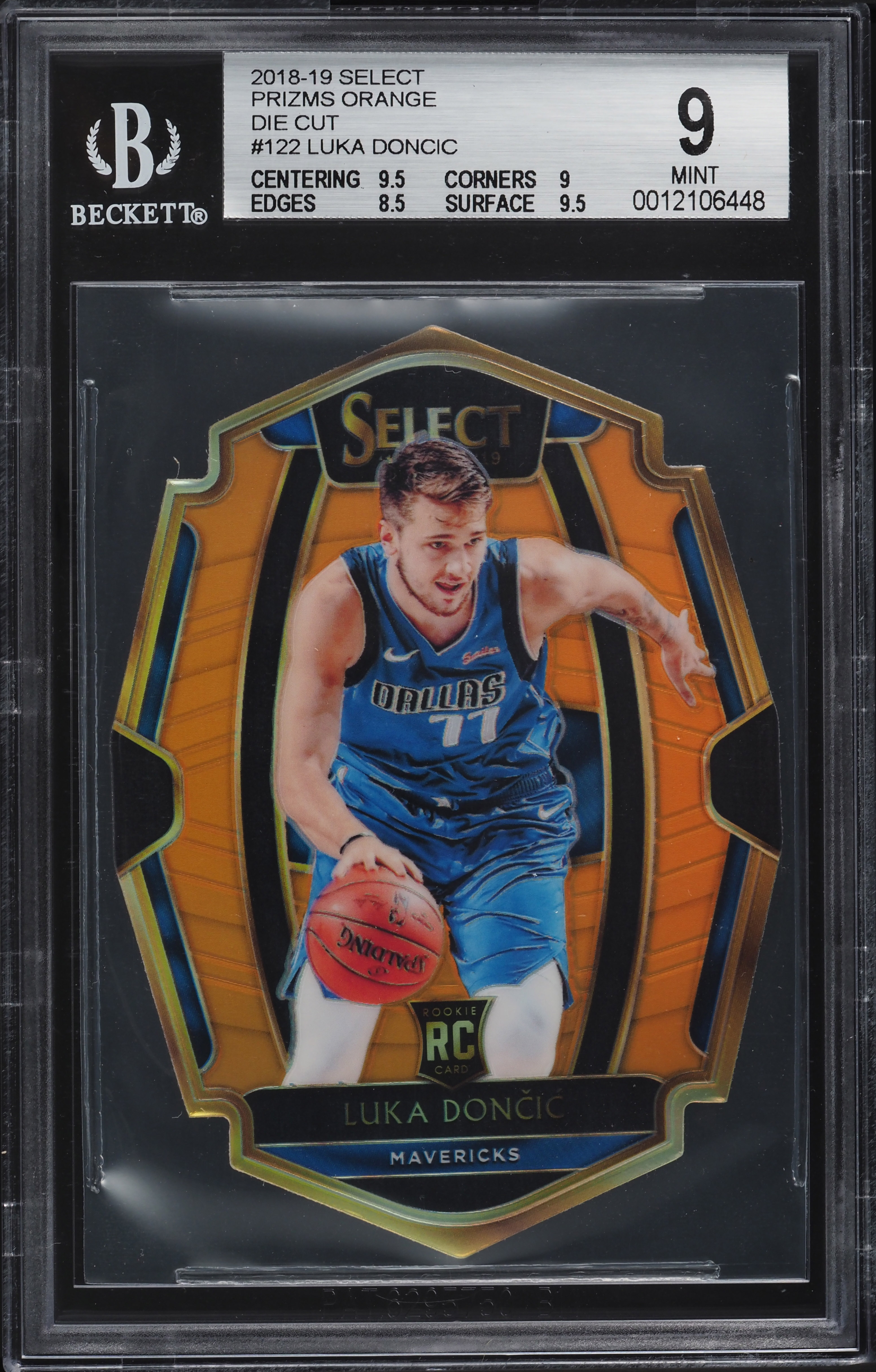 2018 Select Orange Prizm Die-Cut Luka Doncic ROOKIE RC /65 #122