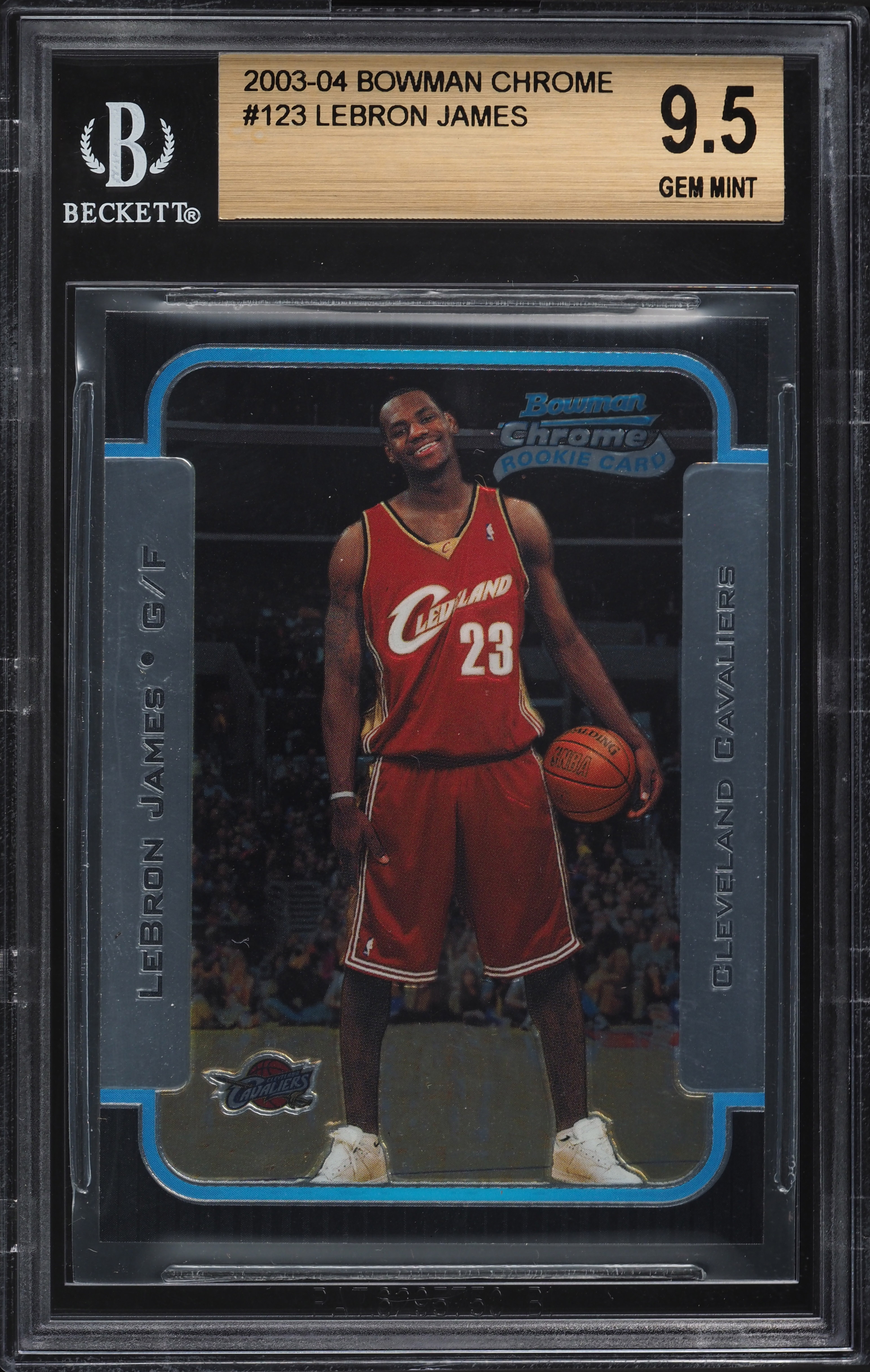 2003 Bowman Chrome LeBron James ROOKIE RC #123 BGS 9.5 GEM MINT on