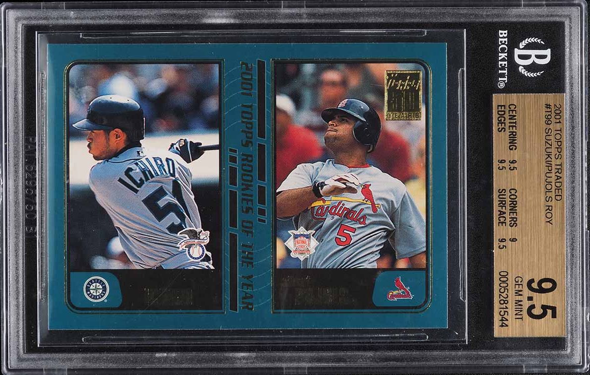 2001 Topps Traded Ichiro Suzuki & Albert Pujols ROOKIE #T99 BGS 9.5 GEM MINT