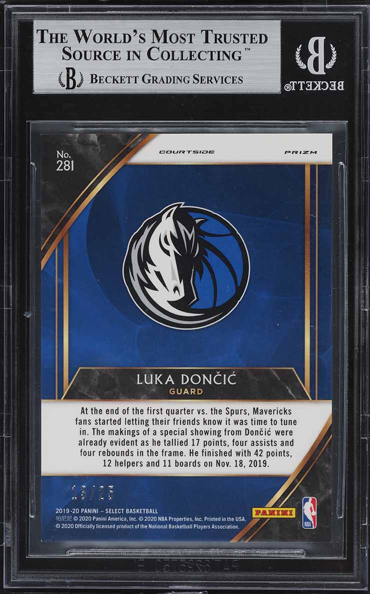 2019 Select Courtside Tie Dye Prizm Luka Doncic /25 #281 BGS 9 MINT