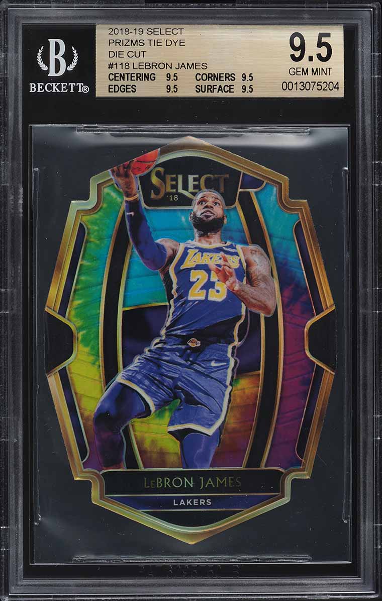 2018 Select Tie-Dye Prizm Die-Cut LeBron James /25 #118 BGS 9.5