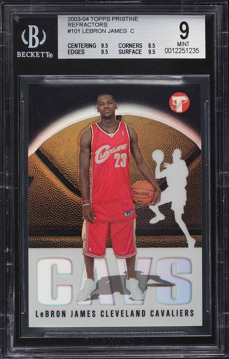 2003 Topps Pristine Refractor LeBron James ROOKIE #101 /1999 BGS 9 MINT