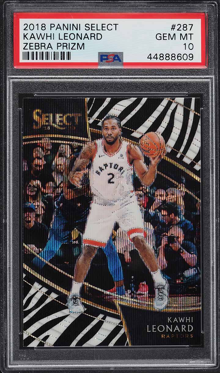 2018 Select Courtside Zebra Prizm Kawhi Leonard #287 PSA 10 GEM MINT