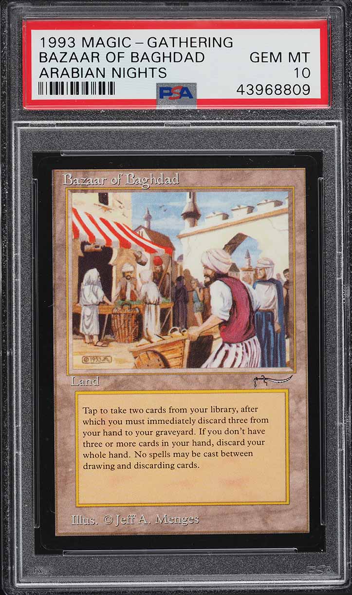 1993 Magic The Gathering MTG Arabian Nights Bazaar Of Baghdad U3 L PSA 10 GEM
