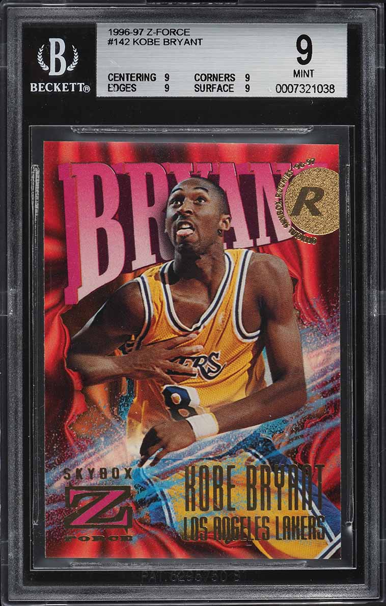 1996 Skybox Z-Force Kobe Bryant ROOKIE #142 BGS 9 MINT on Fanatics
