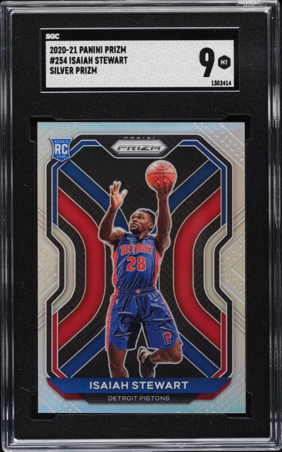 2020 Panini Prizm Silver Prizms Isaiah Stewart ROOKIE #254 SGC 9 MINT