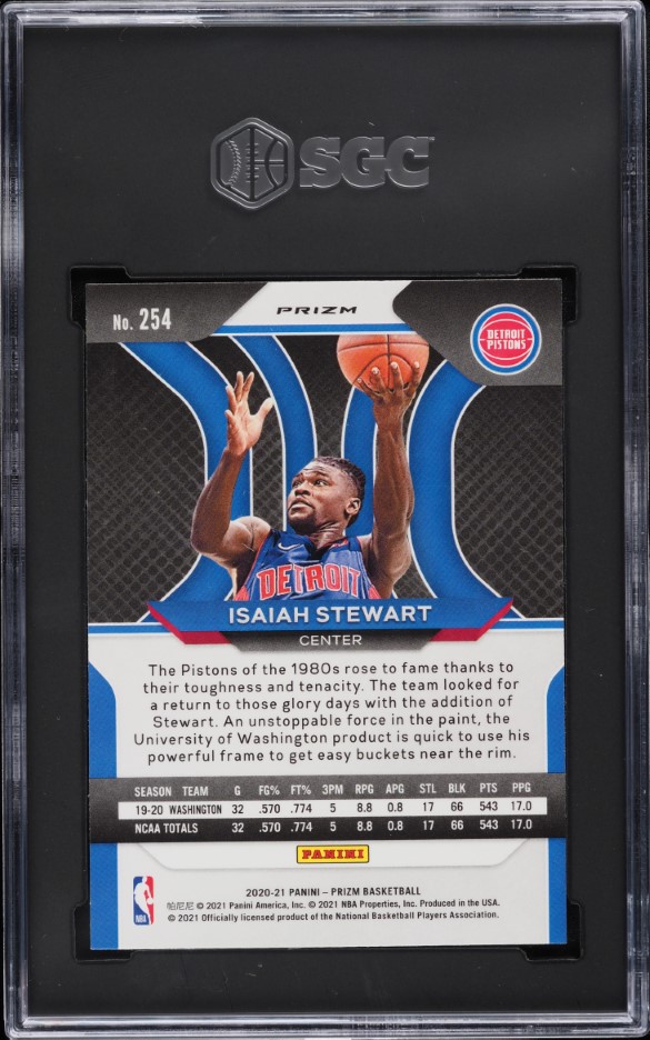 2020 Panini Prizm Silver Isaiah Stewart ROOKIE #254 SGC 9 MINT