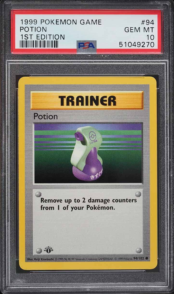1999 Pokemon Base Set Shadowless Potion #94 PSA 10 GEM MINT on Fanatics Collect 1999 Pokemon Base Set Shadowless Potion #94 PSA 10 GEM MINT on Fanatics Collect
