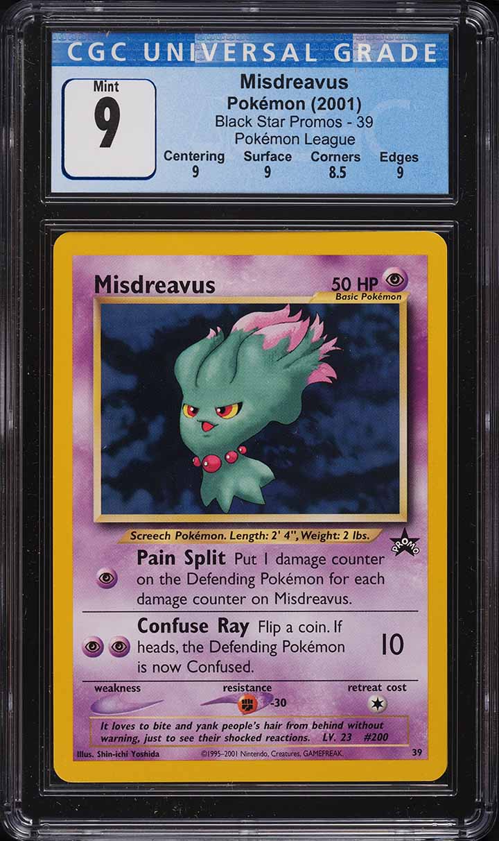 2001 Pokemon Black Star Promo Misdreavus #39 CGC 9 MINT