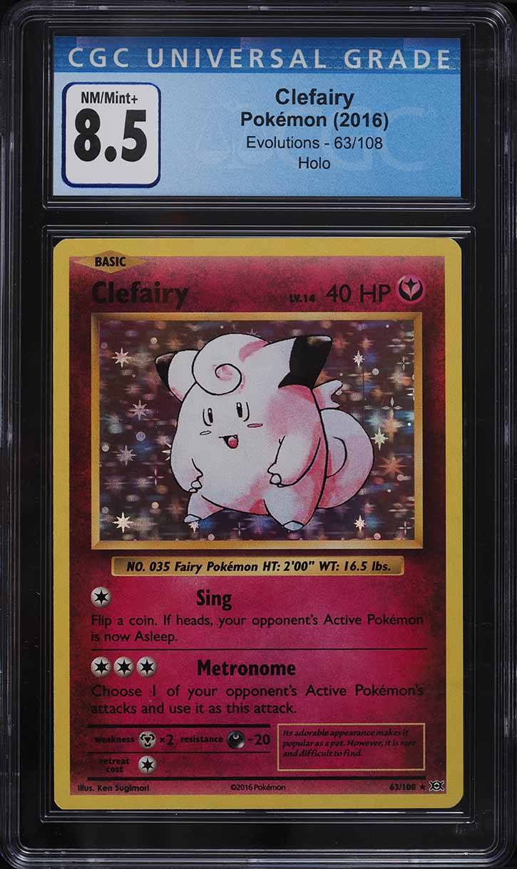 2016 Pokemon XY Evolutions Holo Clefairy #63 CGC 8.5 NM-MT+