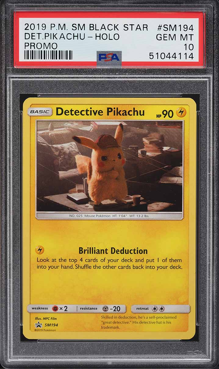 2019 Pokemon SM Black Star Promo Holo Detective Pikachu #SM194 PSA 10 GEM  MINT on Fanatics Collect