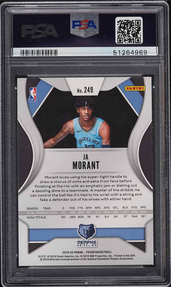 2019 Panini Prizm Ja Morant ROOKIE RC #249 PSA 10 GEM MINT