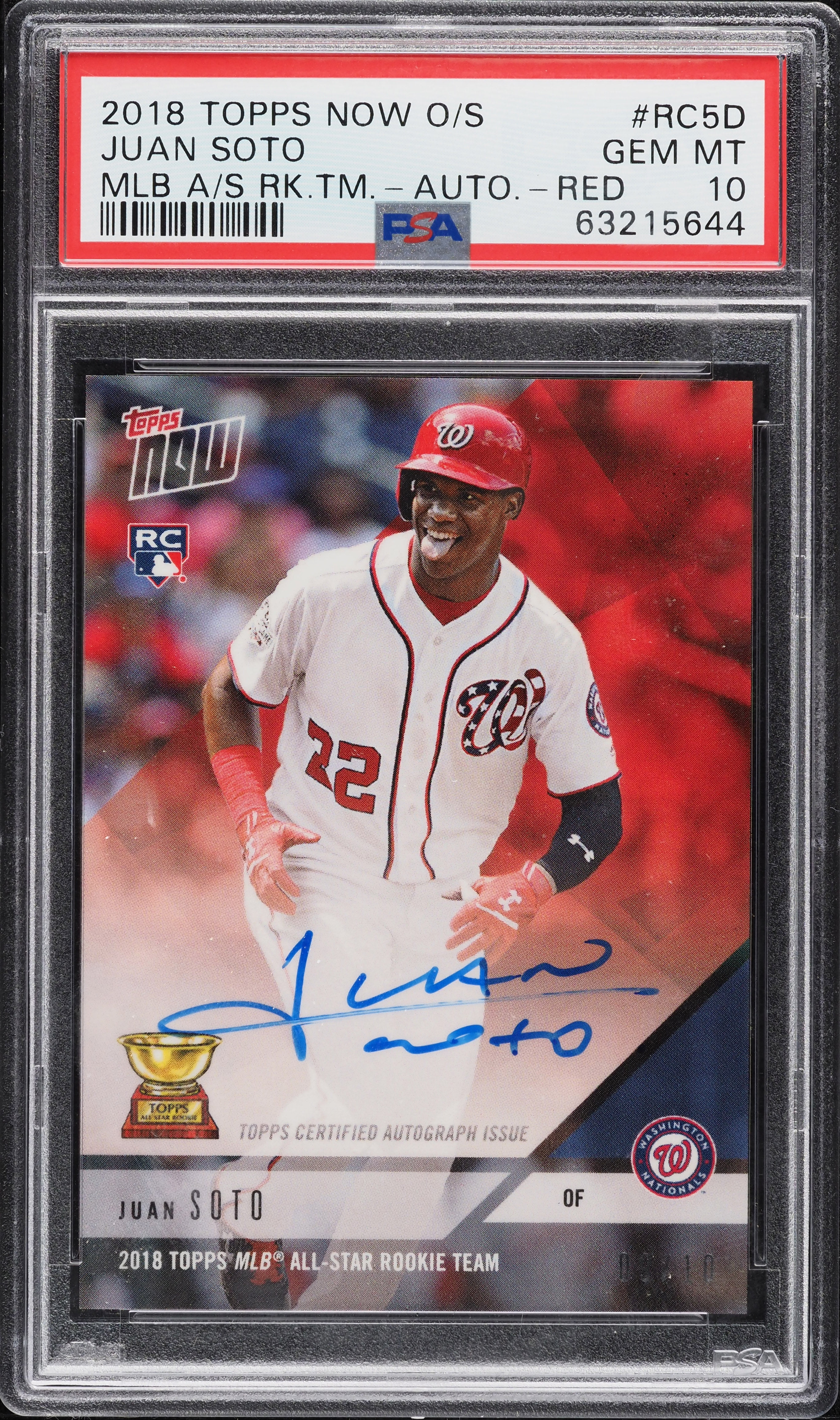 2018 Topps Now Off-Season MLB All-Star Team Red Juan Soto ROOKIE 